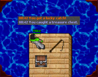 Treasure chests are separate lucky catches.
