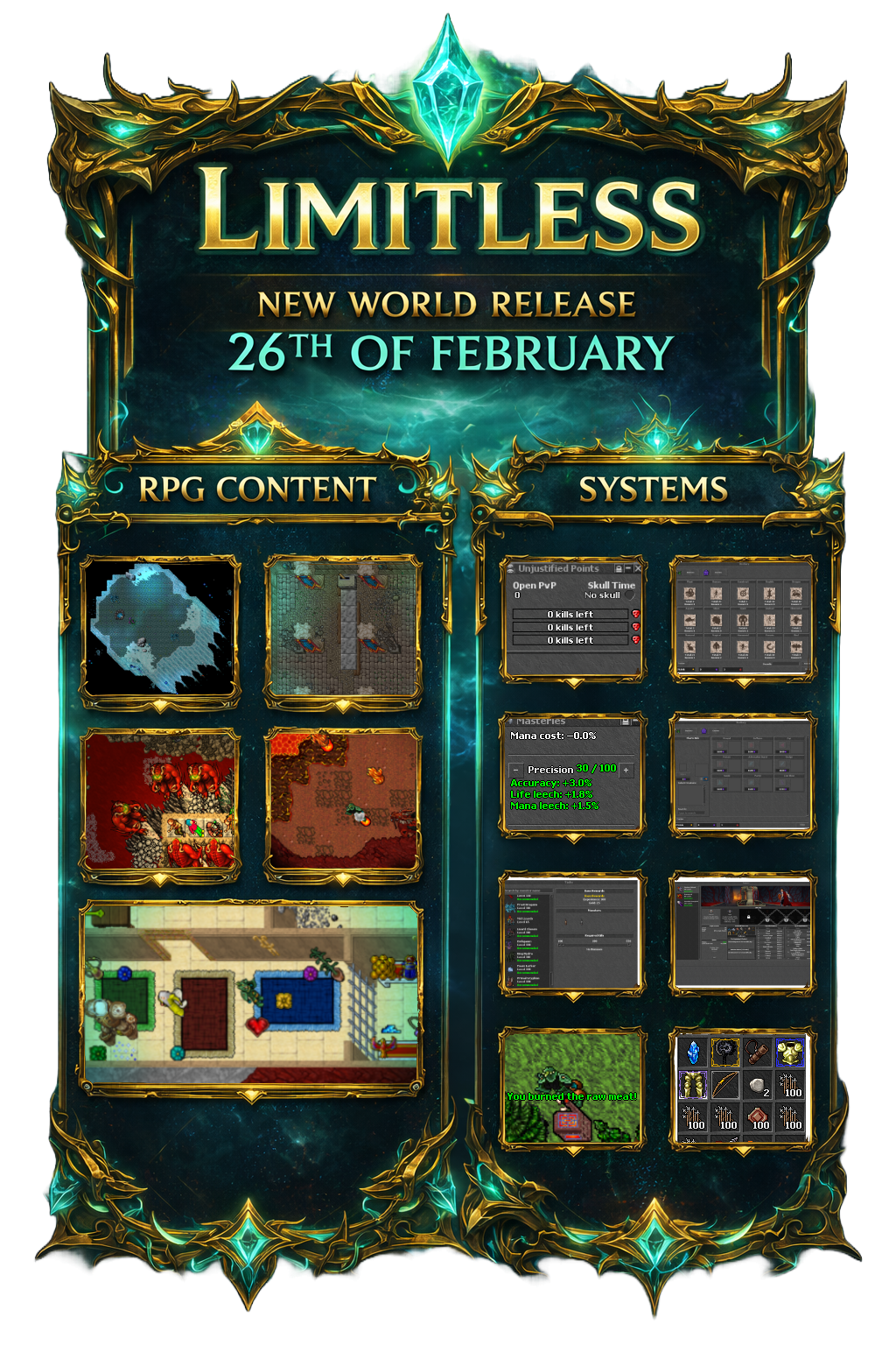 Exoria74 Retro Tibia 7.4 Server Release Date Banner